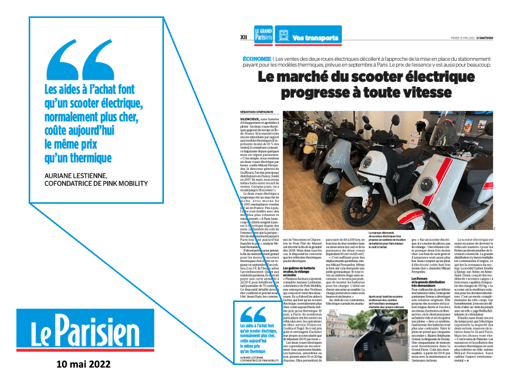 220510 La Parisien Capture Floutée scooter électrique stationnement