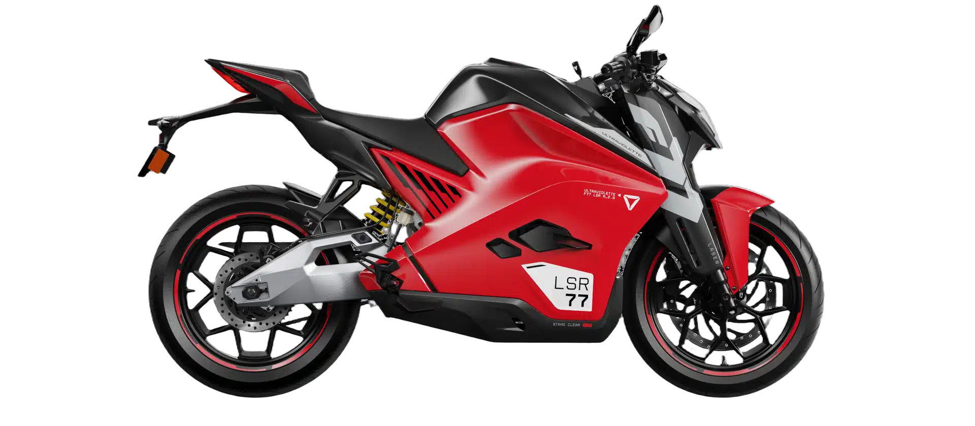moto électrique rouge ultraviolette