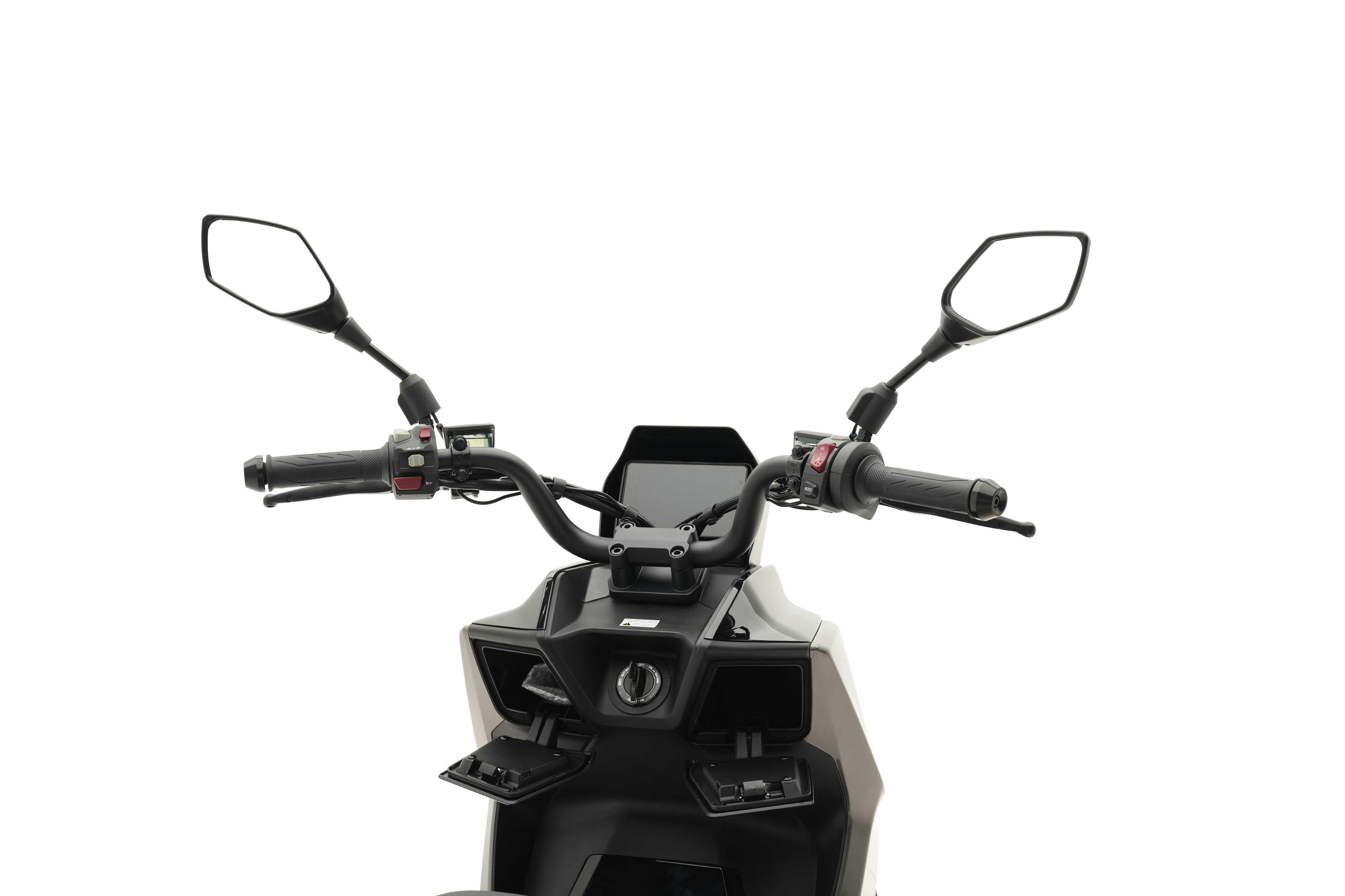 Rangements ouverts sous le guidon du scooter Pink Hypevolt