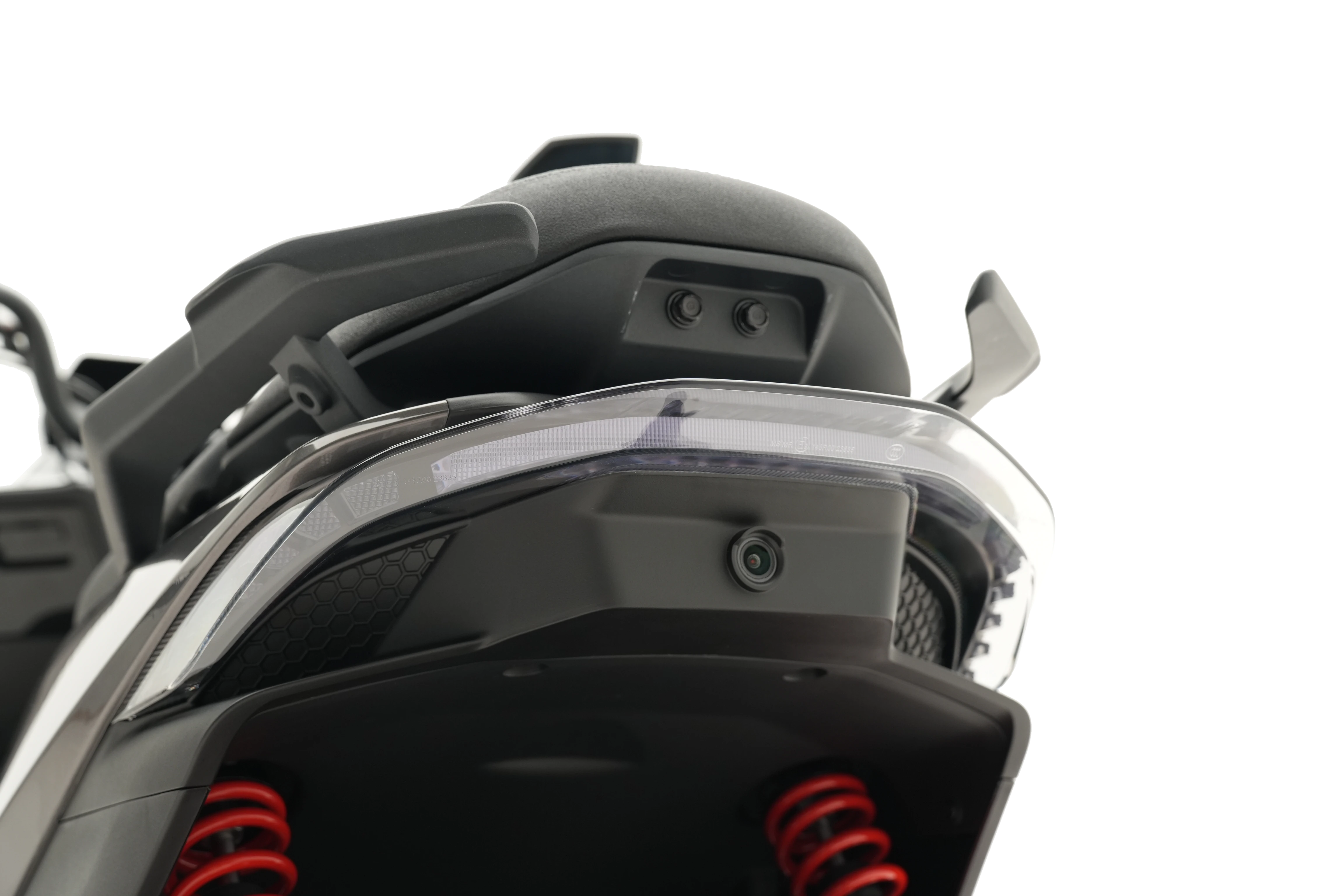 Vue arrière du scooter Pink Hypevolt avec ses capteurs et son feu éteint