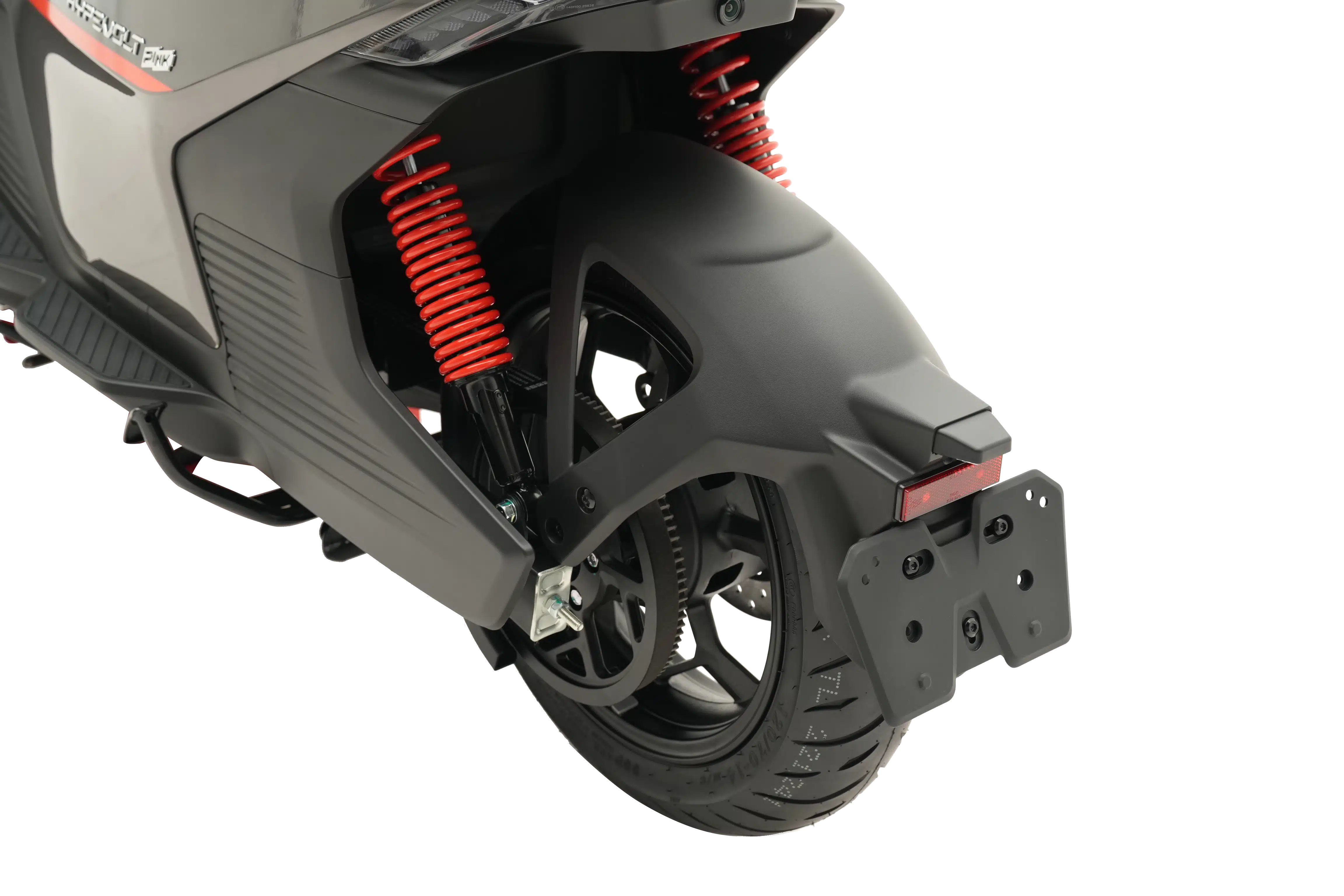 Transmission par courroie et suspension arrière du scooter Pink Hypevolt
